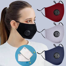 Load image into Gallery viewer, Cotton Mask with air valve respirator - Improved design

